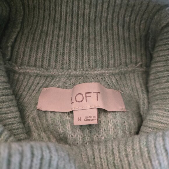 Ann Taylor Loft Waffle-Knit Turtleneck Tunic, Sz M to L - Picture 7 of 8